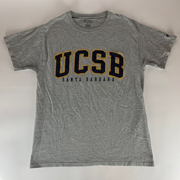 UC Santa Barbara Banana Slugs NCAA Gray Champion Short Sleeve Shirt Mens Medium - Picture 1 of 5